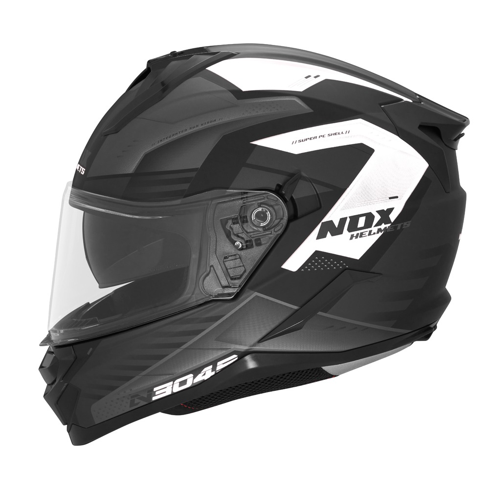 prilba N304S CARVER, NOX (čierna matná,biela) 2025